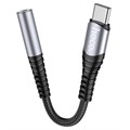 Адаптер Hoco LS33, Type-C (m) - jack 3.5mm (f), 12 см, серый 9881639 - фото 16800436