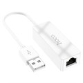 Адаптер Hoco UA22, USB-A - ethernet (100 Mб), 15 см, белый 9881640 - фото 16800443