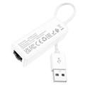 Адаптер Hoco UA22, USB-A - ethernet (100 Mб), 15 см, белый 9881640 - фото 16800448