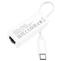 Адаптер Hoco UA22, Type-C - ethernet (100 Mб), 15 см, белый 9881641 - фото 16800457