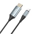 Адаптер Hoco UA15, Lightning - HDMI, 2 м, алюминиевый сплав + плетеный провод, серый 9881645 - фото 16800492