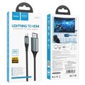 Адаптер Hoco UA15, Lightning - HDMI, 2 м, алюминиевый сплав + плетеный провод, серый 9881645 - фото 16800493
