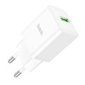 Сетевое зарядное устройство Hoco N26, 1 USB, 18 Вт, QC, белое 9881658 - фото 16800535