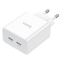 Сетевое зарядное устройство Hoco C108A, 2 Type-C, 35 Вт, PD + QC, белое 9881689 - фото 16800617