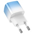 Сетевое зарядное устройство Hoco C101A, 1 Type-C, 20 Вт, PD + QC, синий 9881701 - фото 16800636