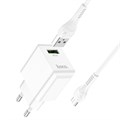 Сетевое зарядное устройство Hoco C98A, 1 USB, 18 Вт, QC, кабель Micro USB -USB, 1 м, белое 9881710 - фото 16800657