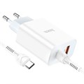 Сетевое зарядное устройство Hoco C97A, USB, Type-C, 20 Вт, Type-C - Type-C, 1 м, белое 9881714 - фото 16800676