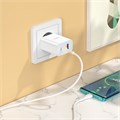 Сетевое зарядное устройство Hoco C97A, USB, Type-C, 20 Вт, Type-C - Type-C, 1 м, белое 9881714 - фото 16800679