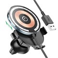 Автомобильное зарядное устройство Hoco CW42, беспроводное, магнитное, PD, USB, 2 А,1м,чёрный 9881738 - фото 16800723