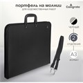 Портфель с 2 отделениями А3, Calligrata, пластиковый, с ручкой, на молнии, с лямкой, для эскизов, чёрный 172379 - фото 16849403