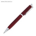 Ручка подарочная, шариковая "Эспрессо" в кожзам футляре, поворотная, бордовый/серебристый 240553 - фото 16849481