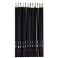 Набор карандашей чернографитных, 12 штук, твёрдость 2Н - 8В, гранённые, заточенные, в картонной коробке 539167 - фото 16850098