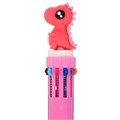Ручка шариковая автоматическая 10-ти цветная, "Динозавр", цвет розовый, в пакете 600273 - фото 16851169