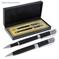 Ручки шариковые подарочные "Гравюра" 2 штуки, в кожзам футляре 634799 - фото 16851429