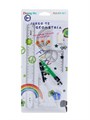 Набор геометрический: линейка 30 см, 2 угольника, транспортир, точилка, ластик, циркуль 675555 - фото 16852014