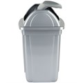 Корзина для бумаг Стамм, 12 литров, цельная с вращающейся крышкой, серый металлик 1083073 - фото 16854648