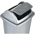Корзина для бумаг Стамм, 12 литров, цельная с вращающейся крышкой, серый металлик 1083073 - фото 16854649