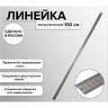 Линейка стальная (пружинистая нержавеющая) 100 см, в футляре 1092897 - фото 16855080
