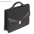 Портфель деловой 350 х 260 х 100 мм, текстильный, 2 отделения "Ладога" комбинированный чёрный 1С112 1628469 - фото 16858316