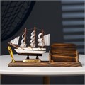 Набор настольный «Корабль»: визитница, подставка для ручки, 15 х 22 х 7 см 1531154 - фото 16858922