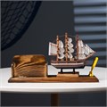 Набор настольный «Корабль»: визитница, подставка для ручки, 15 х 22 х 7 см 1531154 - фото 16858923