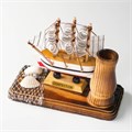 Набор настольный «Корабль» с подставкой для ручек, 12 х 13 х 6 см 1531155 - фото 16858932