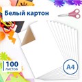 Картон для подшивки документов А4, 100 листов, немелованный, односторонний, блок 260 г/м2, бело-серый 1929246 - фото 16859671