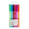 Набор ручек шариковых, 6 цветов, треугольный, тонированный корпус, в блистере на кнопке 2404960 - фото 16862090