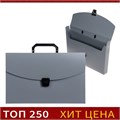 Папка-портфель А4, 1 отделение, 700 мкм, Calligrata, до 300 листов, серая 3258456 - фото 16865666