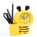 Будильник "Пчела", с карандашницей, дискретный ход, d-9 см, 14.5 х 14 см, желтый 3975151 - фото 16870060