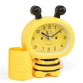 Будильник "Пчела", с карандашницей, дискретный ход, d-9 см, 14.5 х 14 см, желтый 3975151 - фото 16870061