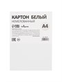 Картон белый А4, 6 листов, 190 г/м2 Calligrata, немелованный на скобе, ЭКОНОМ 3802527 - фото 16870236