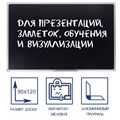 Доска магнитно-меловая, 90х120 см, ЧЁРНАЯ, Calligrata СТАНДАРТ, в алюминиевой рамке, с полочкой 4275234 - фото 16871386