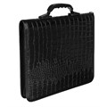 Папка деловая, искусственная кожа, 370 х 275 х 50 мм, ручка-трансформер, 3Д54 "Крокодил", черная 4621456 - фото 16873737