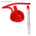 Ручка шариковая 0.5 мм на подставке "Стоп" с липучкой и шнуром, стержень синий, корпус КРАСНЫЙ (штрихкод на штуке) 4645994 - фото 16875224
