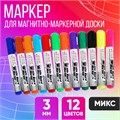 Набор маркеров для магнитно-маркерной доски, 3 мм, 12 цветов 4775234 - фото 16876612