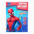 Картон цветной, А4, 10 листов, 10 цветов, немелованный, односторонний, в папке, 220 г/м², Человек-паук 4979434 - фото 16879938