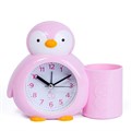 Будильник "Пингвинёнок", с карандашницей, дискретный ход, d-6 см, 12 х 14.5 см, розовый 5198849 - фото 16880135