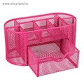 Подставка для канцелярских мелочей 9 отделений, сетка металл, розовая 5117884 - фото 16880463 Подставка для канцелярских мелочей 9 отделений, сетка металл, розовая 5117884 - фото 16880463