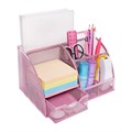 Подставка для канцелярских мелочей 7 отделений, сетка металл, розовая 5117889 - фото 16880489