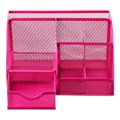 Подставка для канцелярских мелочей 7 отделений, сетка металл, розовая 5117889 - фото 16880491