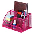 Подставка для канцелярских мелочей 7 отделений, сетка металл, розовая 5117889 - фото 16880495