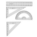 Набор чертежный 4 предмета (линейка 15 см, треугольник11 см/ 30*и 5 см/ 45*, транспортир) прозрачный 5471933 - фото 16883902