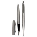 Набор Parker Jotter Core FK61 Stainless Steel CT М, ручка шариковая + ручка перьевая, 1.0 мм, корпус из нержавеющей стали, синие чернила 7064016 - фото 16886118