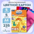 Картон фольгированный А4, 5 листов, 5 цветов, 235 г/м2 7160574 - фото 16890663