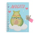 Записная книжка подарочная, формат А6, 45 листов, линия, на замке, на гребне, "Авокадо", МИКС 7584562 - фото 16893227