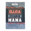 Диплом-книжка "Папа-это вам не мама" 22х15 см 7619422 - фото 16896796