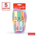 Набор маркеров текстовыделителей Luxor Eyeliter Pastel, 5 штук, 5 цветов, 1.0-4.5 мм, чернила на водной основе, европодвес 9411375 - фото 16897801