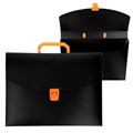 Папка портфель А4, 700 мкм, 1 отделение, Calligrata, чёрный с оранжевыми элементами отделки 9344982 - фото 16898534