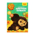 Цветная бумага двусторонняя А4, 16 цветов, 64 листа (32 листа мелованная + 32 листа офсетная), Мульти-Пульти "Чебурашка", на склейке 9854514 - фото 16908086